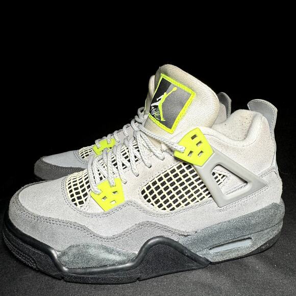 Size 4 - Nike Air Jordan 4 Retro SE GS Neon 95 2020 Shoes - Picture 9 of 9